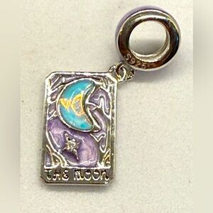 Silver and Purple Moon Tarot Bracelet Charm